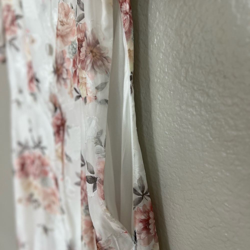 Moment of Beauty White Floral Print Button-Front Midi Dress - Picture 8 of 10